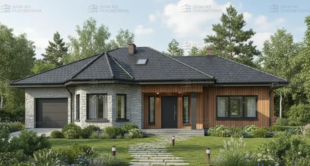 Проект Одноэтажный дом 18 на 17, 171 м2