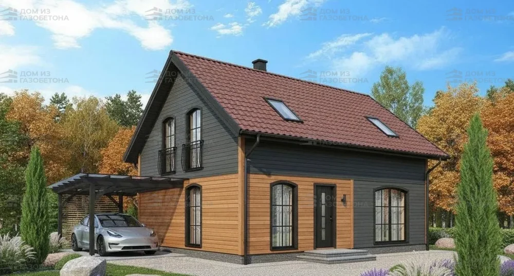 Проект Двухэтажный дом 12 на 8, 115 м2