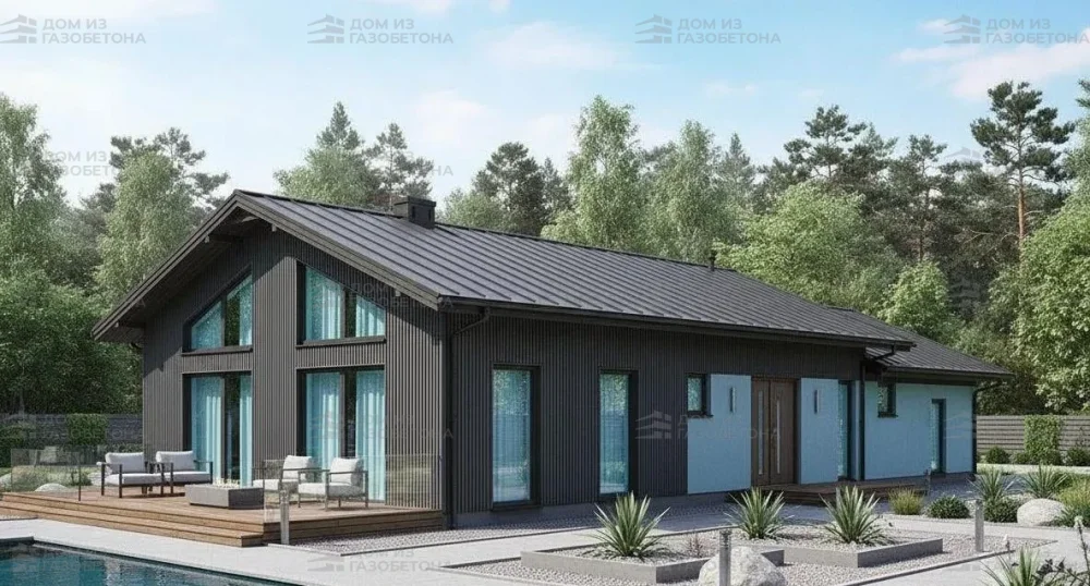 Проект Одноэтажный дом 11 на 20, 172 м2