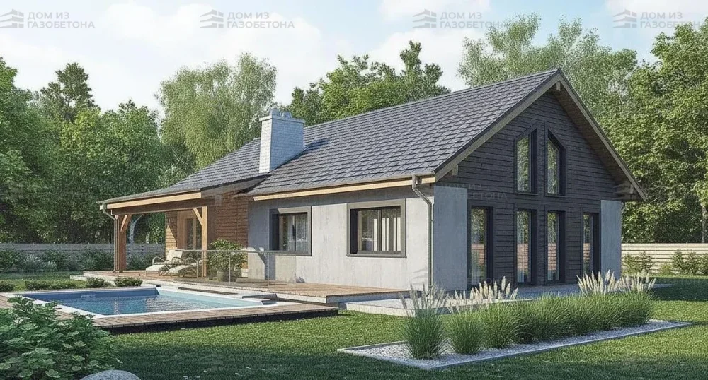 Проект Одноэтажный дом 16 на 12, 136 м2