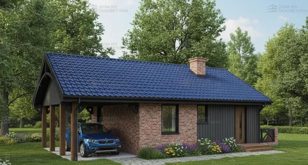 Проект Одноэтажный дом 12 на 7, 48 м2