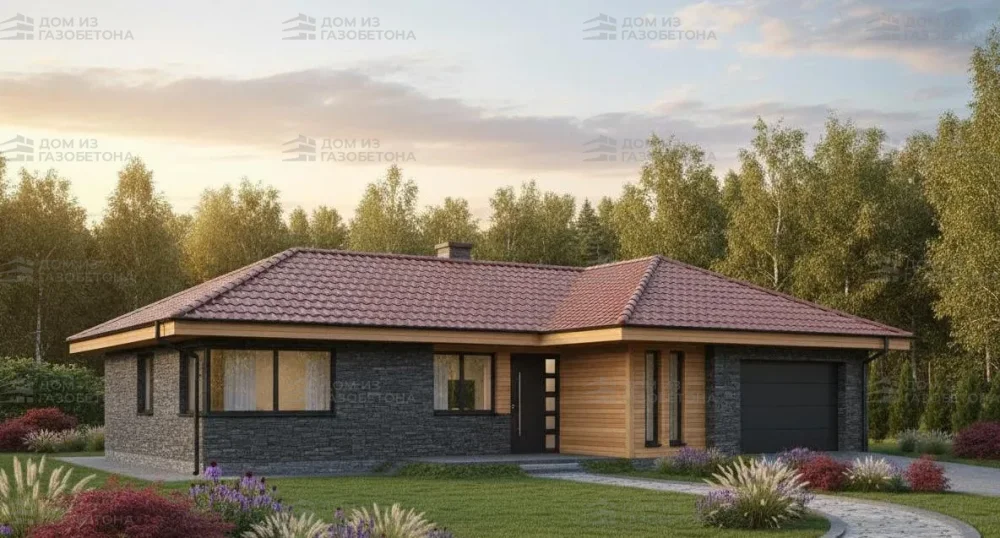 Проект Одноэтажный дом 17 на 12, 124 м2