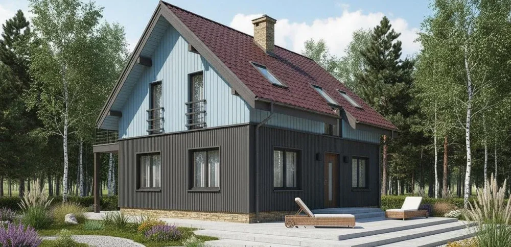 Проект Двухэтажный дом 14 на 8, 129 м2